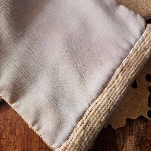 Vintage Scandinavian Hand Embroidered Floral Brass Wall Hanging Bell Pull 68" - Picture 9 of 9